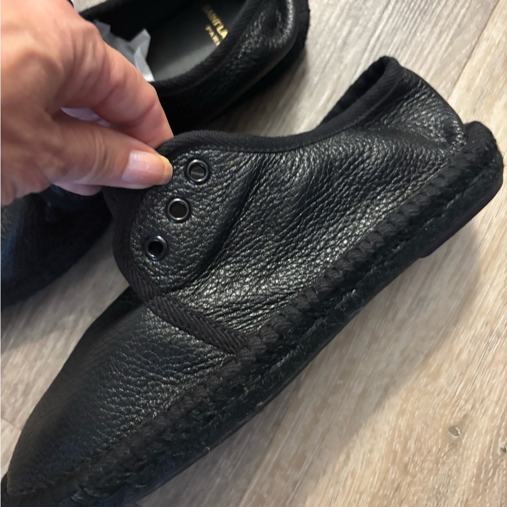 Saint Laurent Black Leather Men's Shoes Sz 40 EU Sz 7 US New - Picture 8 of 16